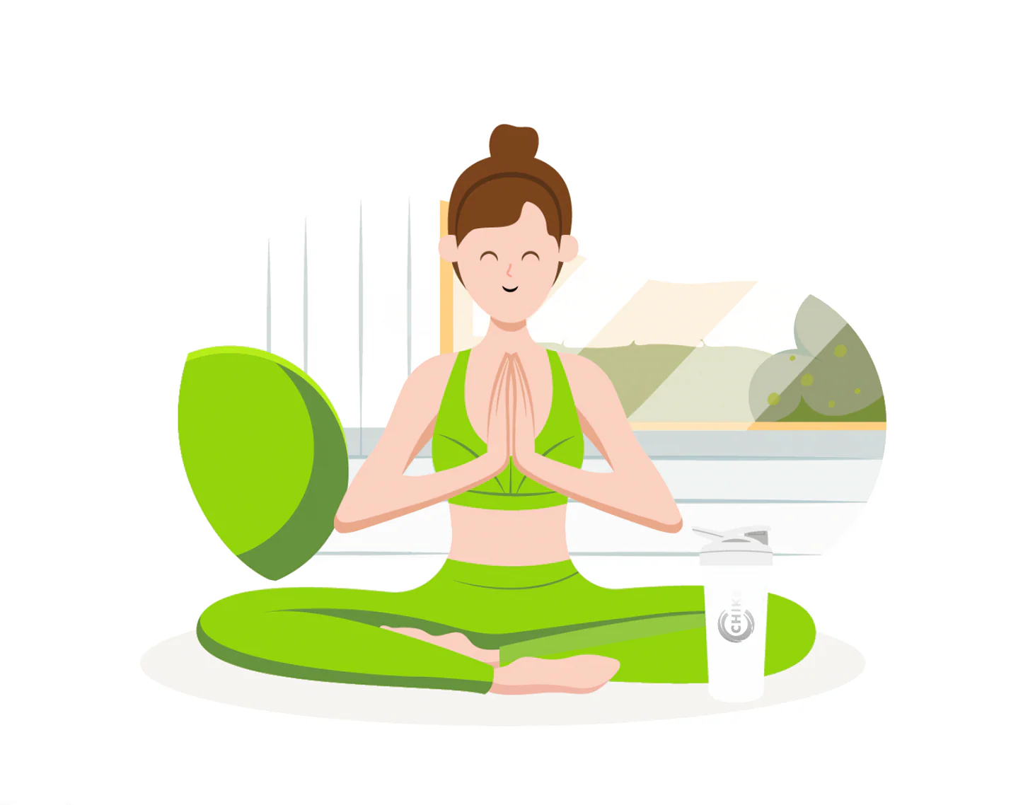 Meditating illustration